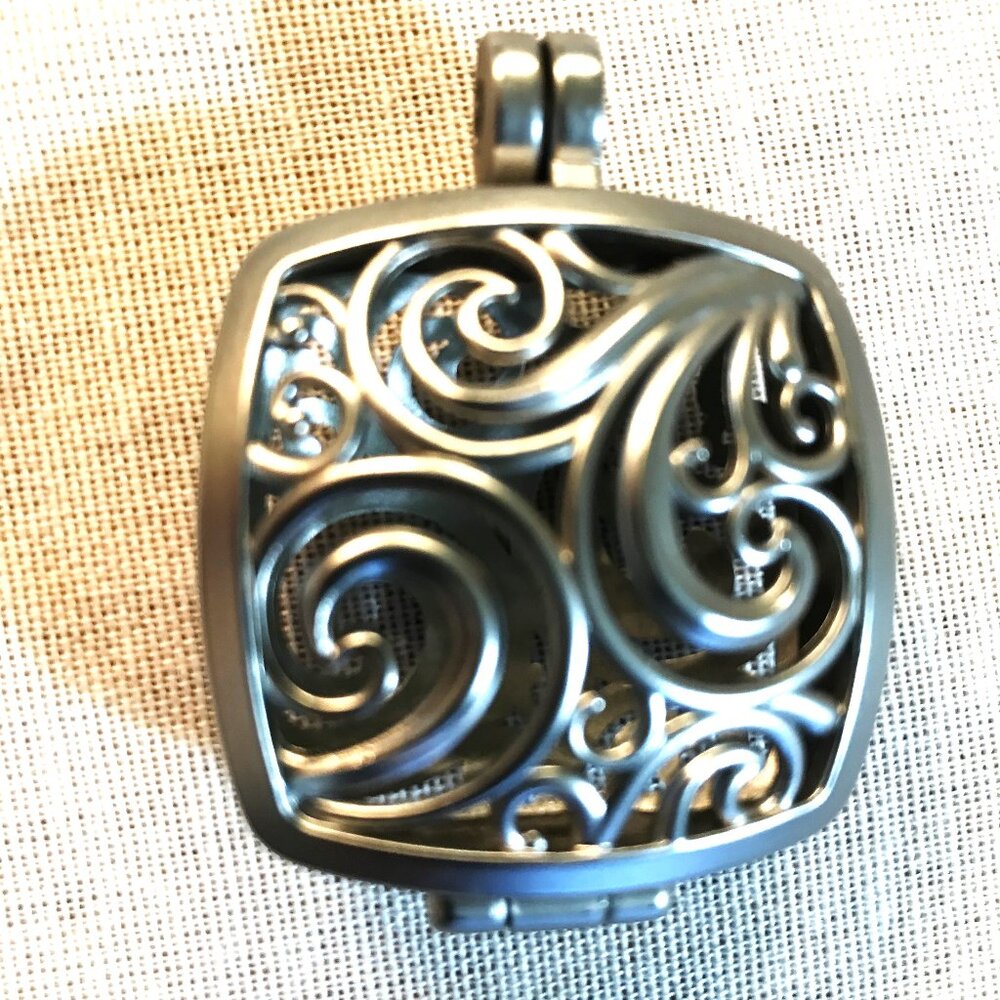 Vintage  Statement  Huge Locket Silver  Tone Statement